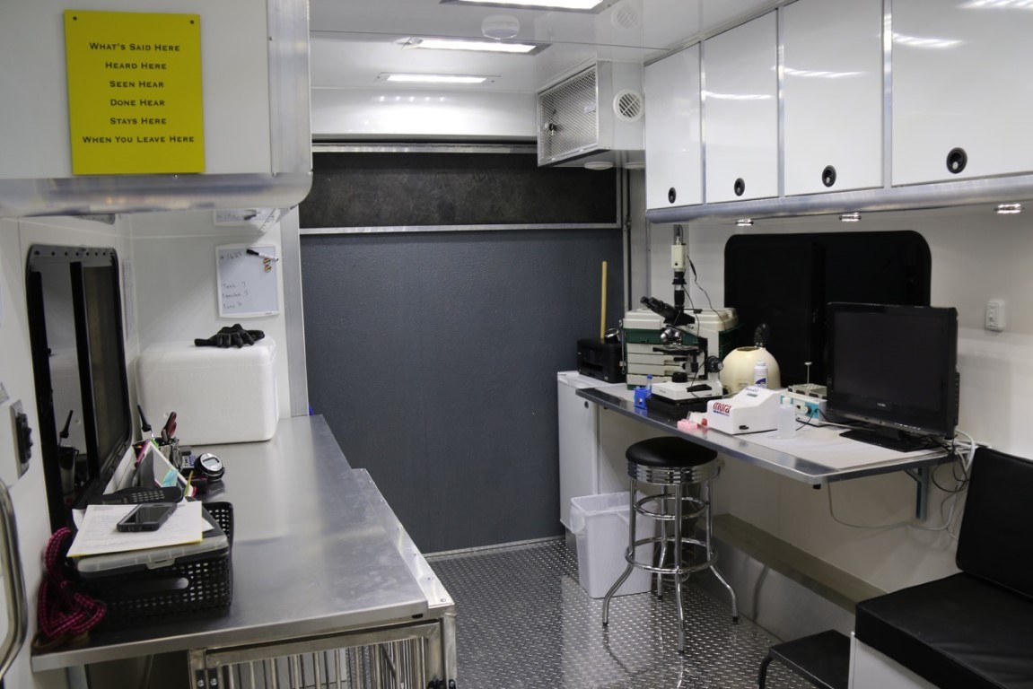 Station inside of ICSB's trailer