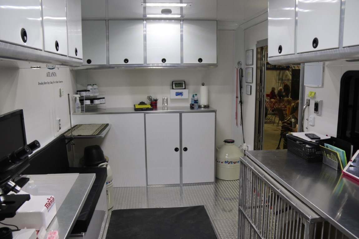 View inside of ICSB's trailer near the front