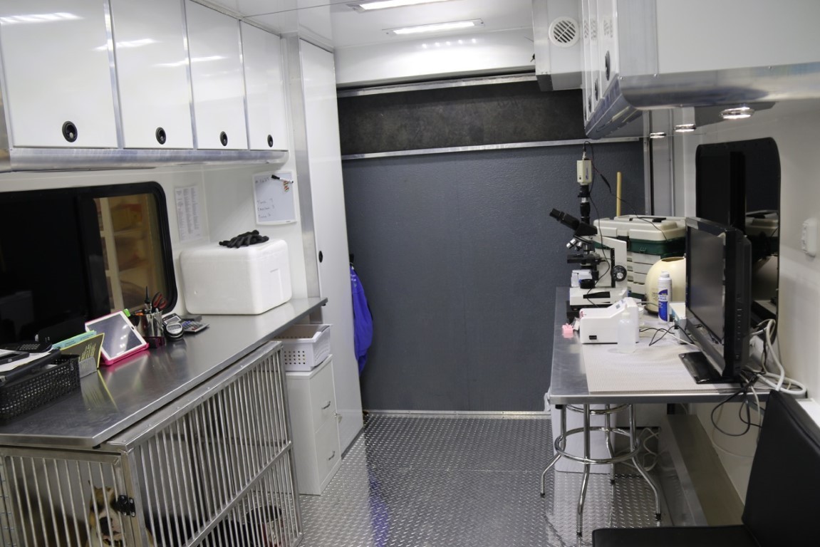 View inside of ICSB's trailer near the back